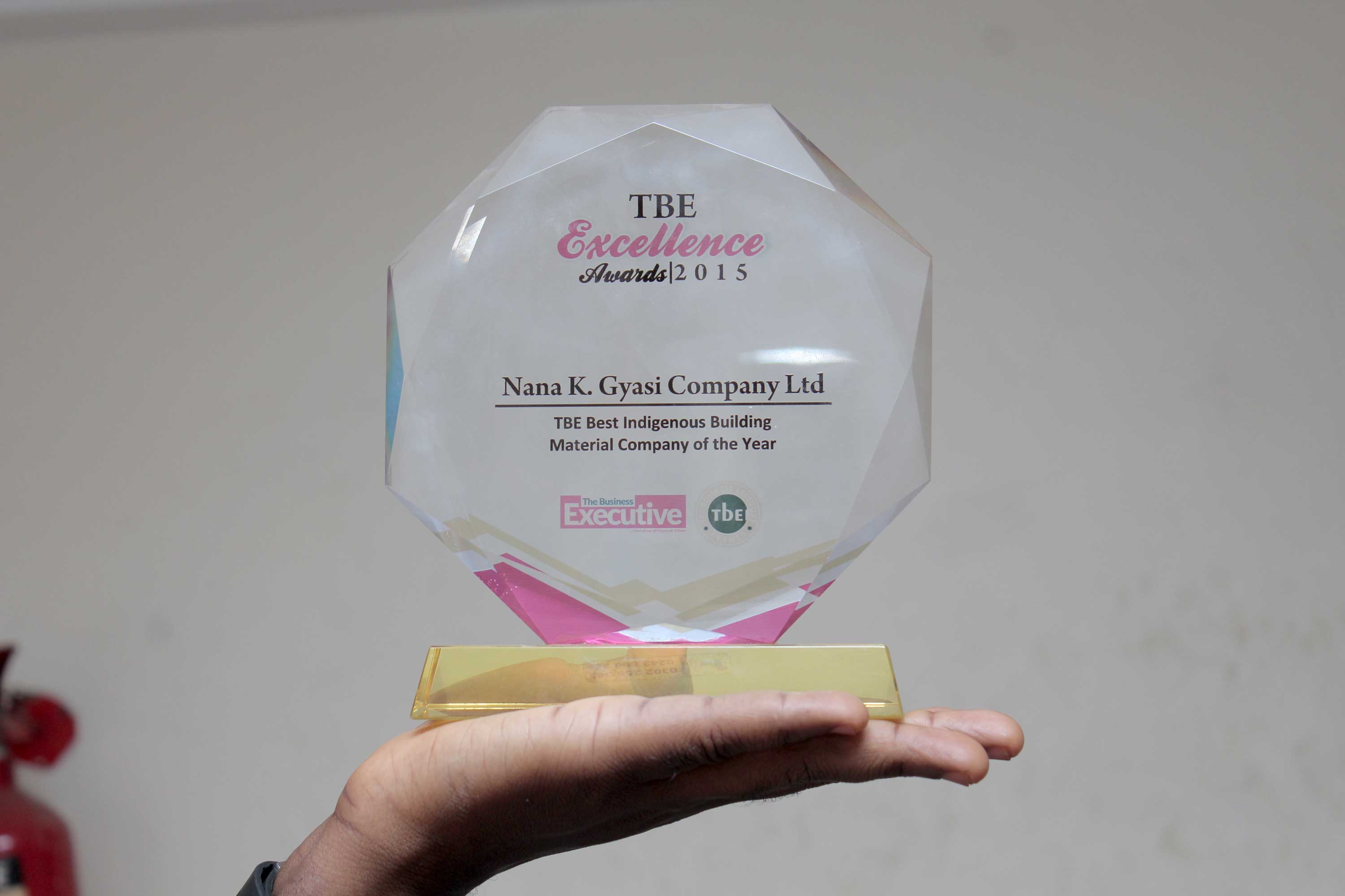 Nana K. Gyasi Company Ltd wins Best Indigenous Building Material Company of the Year at TBE Excellence Awards 2015